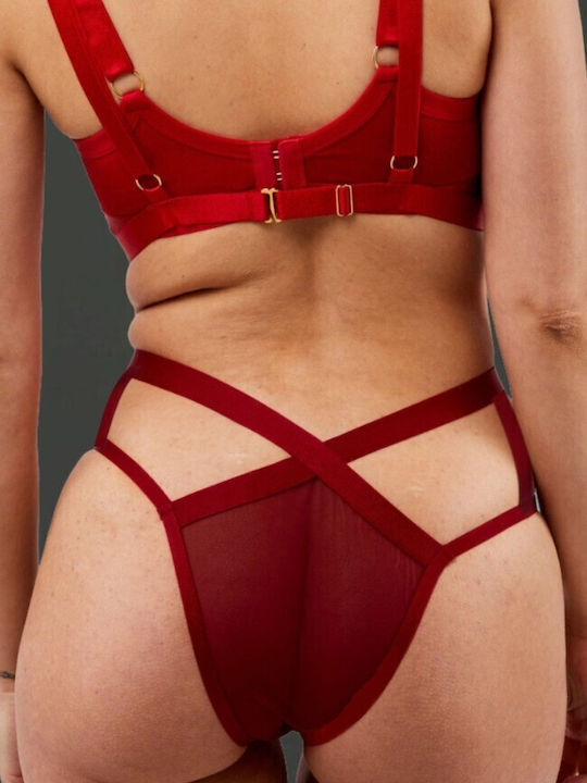 Ψηλόμεσα Γυναικεία Brazil 3Pack Μπορντό