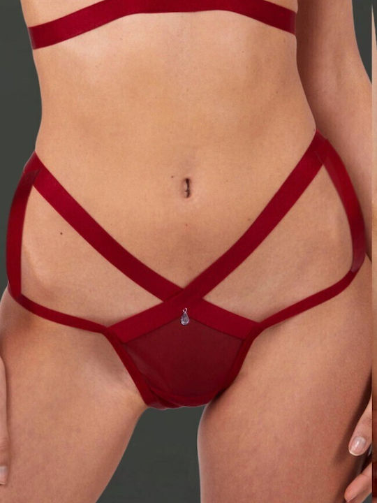 Ψηλόμεσα Γυναικεία Brazil 3Pack Μπορντό