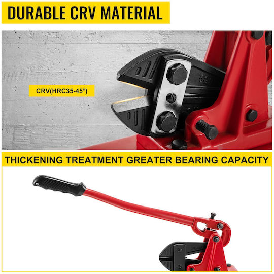 Vevor 24" Bench Type Hand Swager Cutting Capacity 3/8" Bolt Cutter Bench Type Hardness 35-45hrc Crimping Tool Punch Wire Rope Cable Red Swaging Machine Swaging Cutting Arm Bench Swager