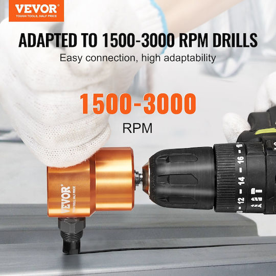 Vevor Double Head Sheet Metal Nibbler Drill Attachment Electric Drill Cutting Tool