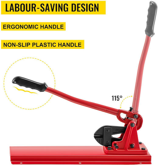 Vevor 24" Bench Type Hand Swager Cutting Capacity 3/8" Bolt Cutter Bench Type Hardness 35-45hrc Crimping Tool Punch Wire Rope Cable Red Swaging Machine Swaging Cutting Arm Bench Swager