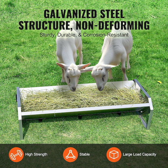 Vevor Livestock Feeding Trough 22 Gallon Capacity 45" Κατσικίσιο Τροφοδότη 10 Πρόβατα