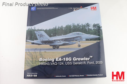 Ready-Made Metal Model of Military Aircraft Scale 1/72 Boeing EA-18G Growler 166943 VAQ-124 USS Gerald R Ford