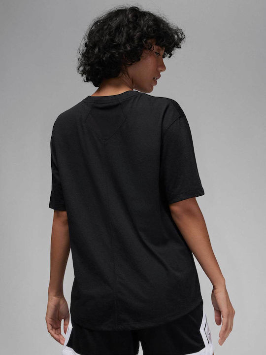 Damen Sport Kurzärmeliges Top Schwarz
