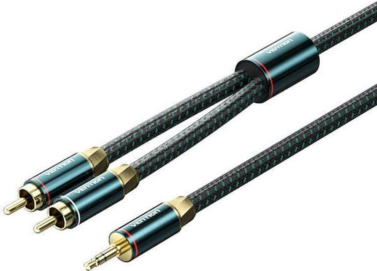 Vention Καλώδιο Ήχου 3.5mm male - 2x RCA male Πράσινο 3m BCSGI