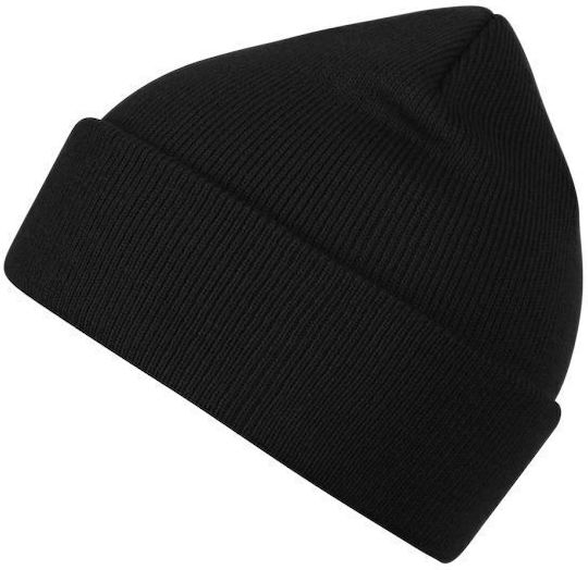 Beanie Unisex Σκούφος Πλεκτός σε Μαύρο χρώμα