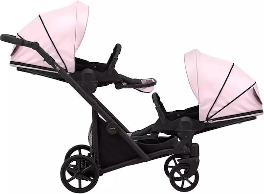 Kunert Ivento Duo Glam Ρυθμιζόμενο Καρότσι για Δίδυμα Kατάλληλο για Nεογέννητο Eco Pink Metalic / Black Frame 12.4kg