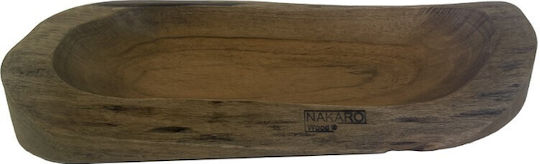 Nakaro Wood Μπωλ Σερβιρίσματος Στρογγυλό Ξύλινο με Διάμετρο 50εκ.