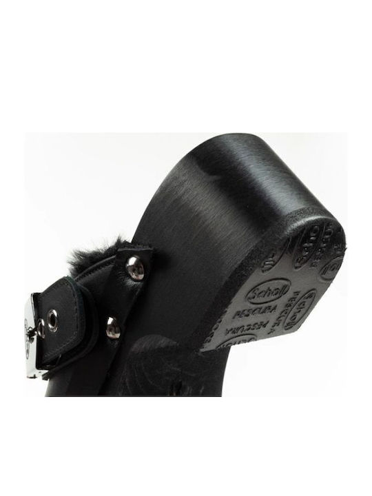 Iconic Leather Mules with High Heel in Black Color
