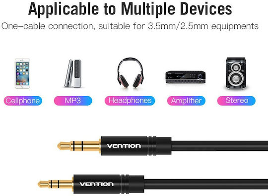Vention 3.5mm Male To 2.5mm Male Audio Cable Black 3m BALBI