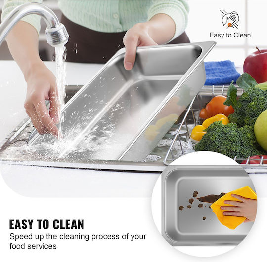 Vevor Steam Table Pans 4 Pack 20.9 X 12.8 X 3.9 Inches Deep Full-Size Steam Table Pan 13L Food Container Stainless Steel Hotel Oven Tray Food Pans by Marmelada Steam Table Pan