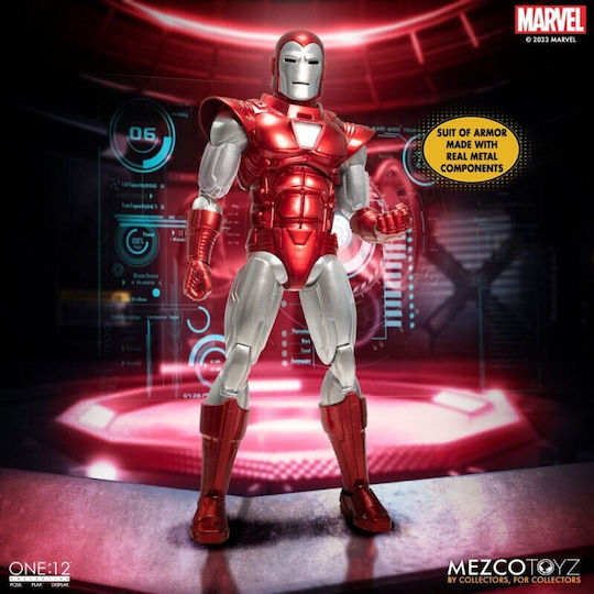 Marvel Action Figure 1/12 Iron Man Silver Centurion Edition 16 Cm