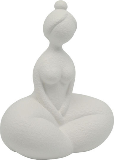 Figurină Decorativă din Ceramică, Femeie, Culoare Alb Mat 15.8x10.5x19.5cm Ankor Ankor 842988
