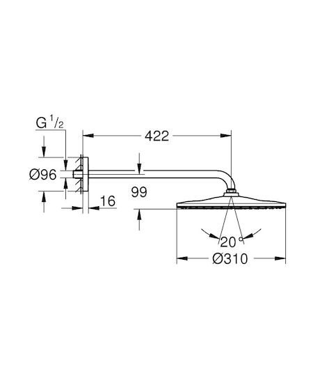 Grohe Rainshower Mono 310 Round Showerhead 4.22cm