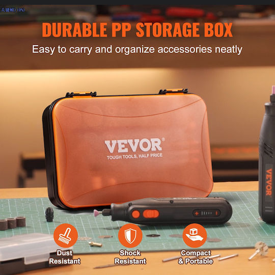 Vevor Rotary Tool Accessories Set 357pcs 1/8" Diameter Electric Rotary Tool Accessories General Purpose Electric Tool Accessories Carving Sanding Cutting Drilling Cleaning Polishing