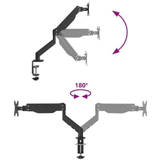 vidaXL Stand Desk Mounted Monitor up to 27" with Arm (4012169)