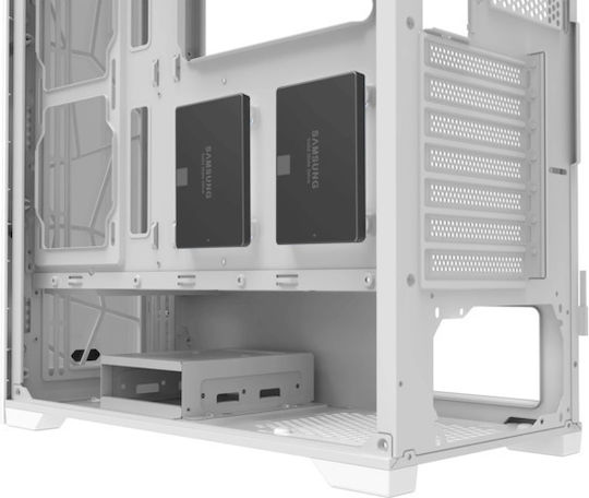 Raijintek Ponos Ultra MS4 Gaming Midi Tower Κουτί Υπολογιστή με Πλαϊνό Παράθυρο και RGB Φωτισμό Λευκό