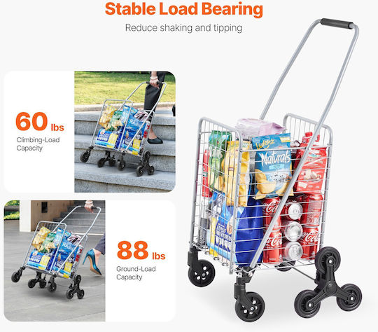 Shopping Trolley Gray 22.86x22.86x22.86cm