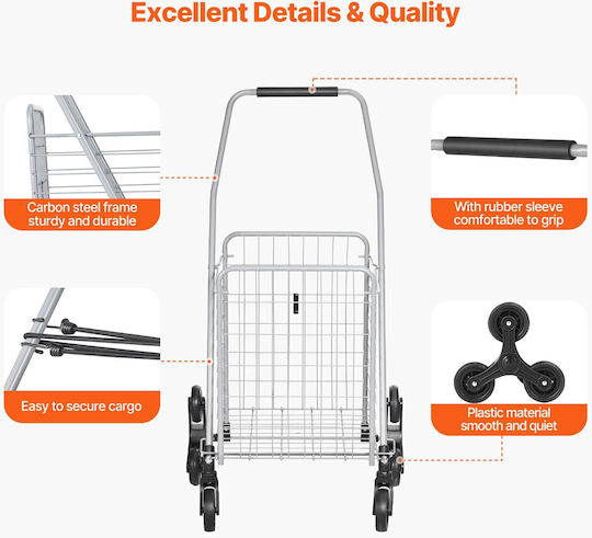 Shopping Trolley Gray 22.86x22.86x22.86cm