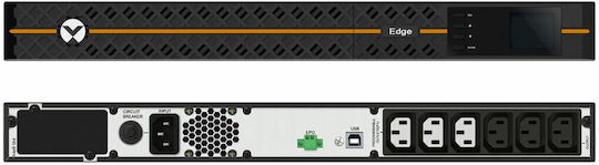 Vertiv Edge 1U Стелажно Монтиране UPS (VI) Интерактивна Линия 1000VA 900W с 6 IEC AC Гнезда