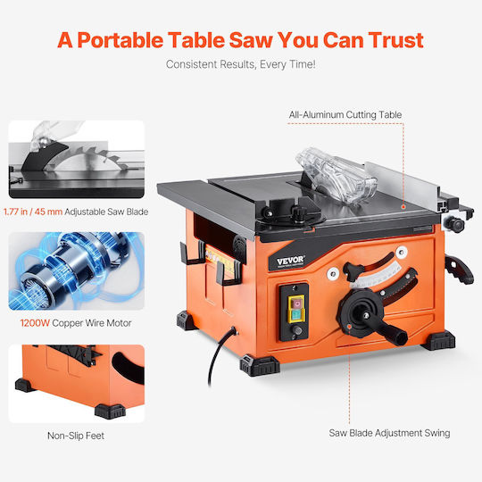 Vevor Battery Powered Bench Saw 1200W & Cutting Disc Diameter 210mm MGTJWZJ825YCYHVHMV2