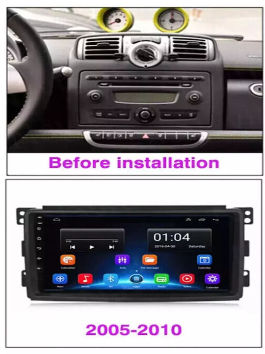 Car Audio System for Smart ForTwo 2007-2010 (Bluetooth/USB/WiFi/GPS/Apple-Carplay/Android-Auto) with Touch Screen 9"