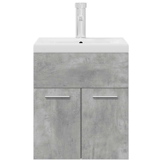 vidaXL Blat cu Lavoar L41xW38.5xH46cm Beton gri