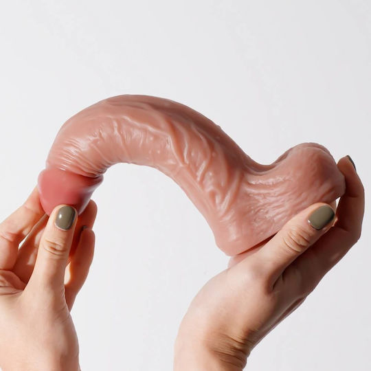 Crushious Glass Dildo with Balls and Suction Cup Flesh 22cm