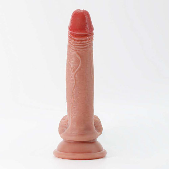 Crushious Glass Dildo with Balls and Suction Cup Flesh 19cm