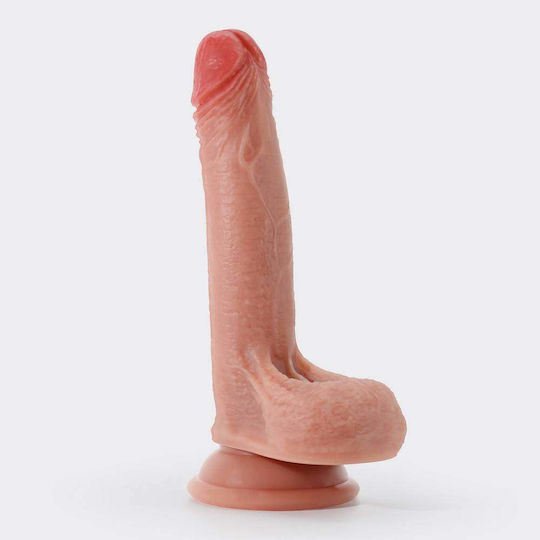 Crushious Glass Dildo with Balls and Suction Cup Flesh 19cm