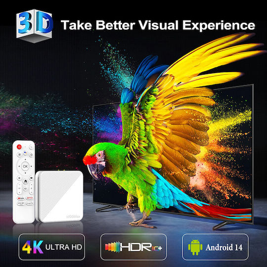 H96 Max ТВ кутия H96 MAX H313 H96MAX-H313 4K UHD с WiFi USB 2.0 2GB RAM и 16GB Памет за съхранение с Операционна система Андроид 14.0 и Google Assistant
