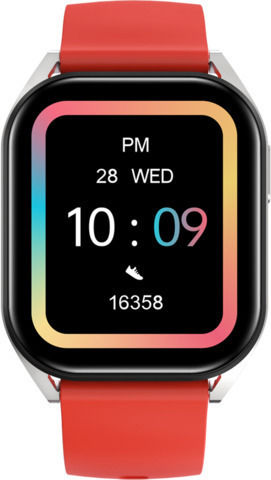 Canyon SW-58 Aluminium Waterproof Smartwatch with Heart Rate Monitor (Silver Red)