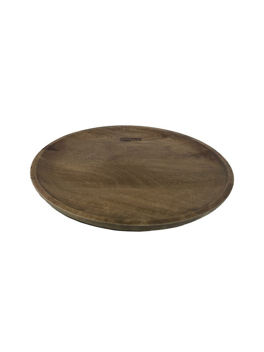 Nakaro Wood Чиния Плитко Дърво Кафяв с Диаметър 33см