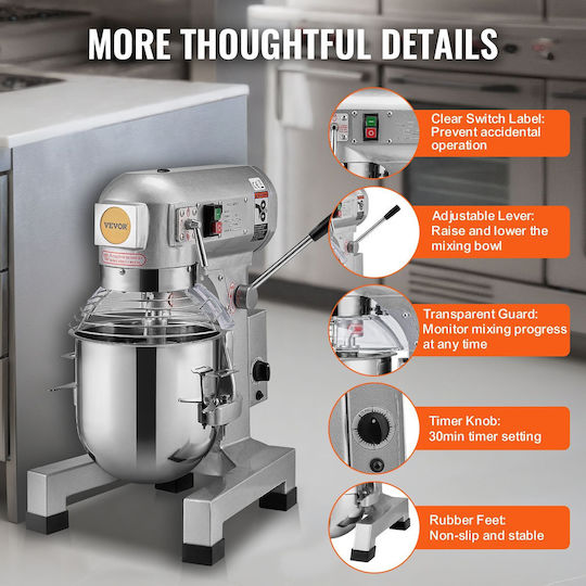 Vevor Profesional Amestecător cu Vas 18.7lt 1100W
