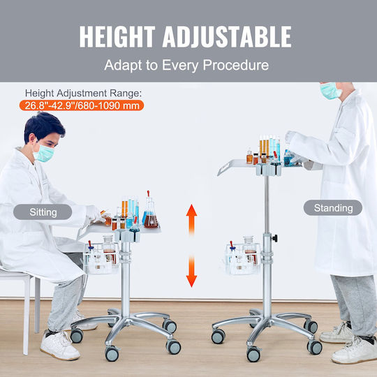 Vevor Τροχήλατο Τραπεζάκι Nursing with Adjustable Height SYSSTCBSLLH51BAZYV0
