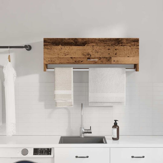 vidaXL Holz Badezimmerschrank B100xT32.5xH35cm Braun