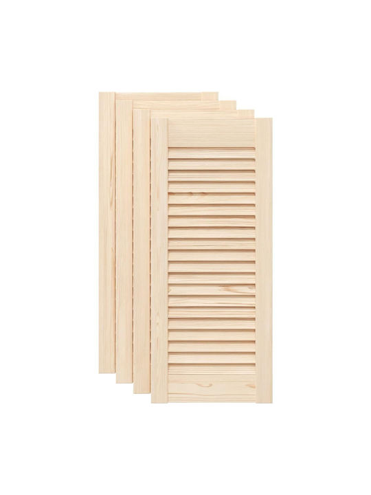 Louvered Doors 4 Pcs 69x29.5 cm Solid Pine Wood Brown