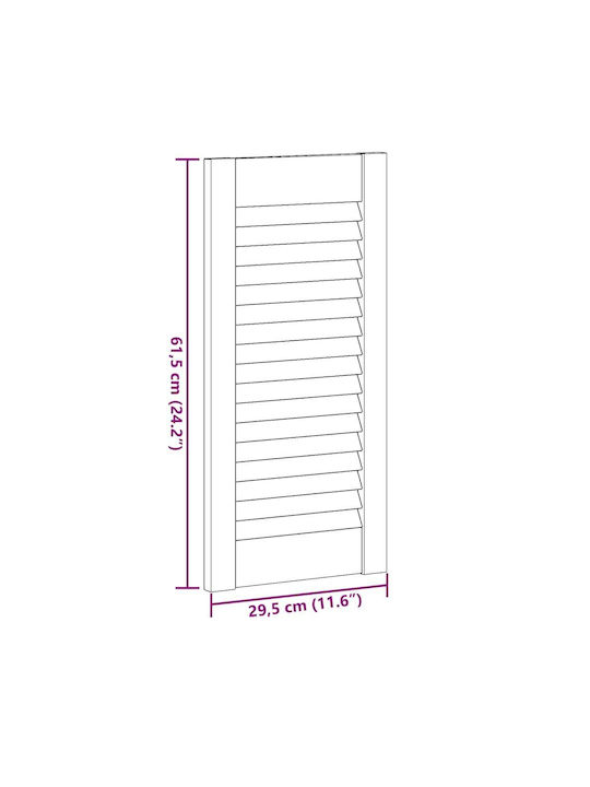 Lamellentür Schranktür Weiß 61,5x29,5 cm Weiß