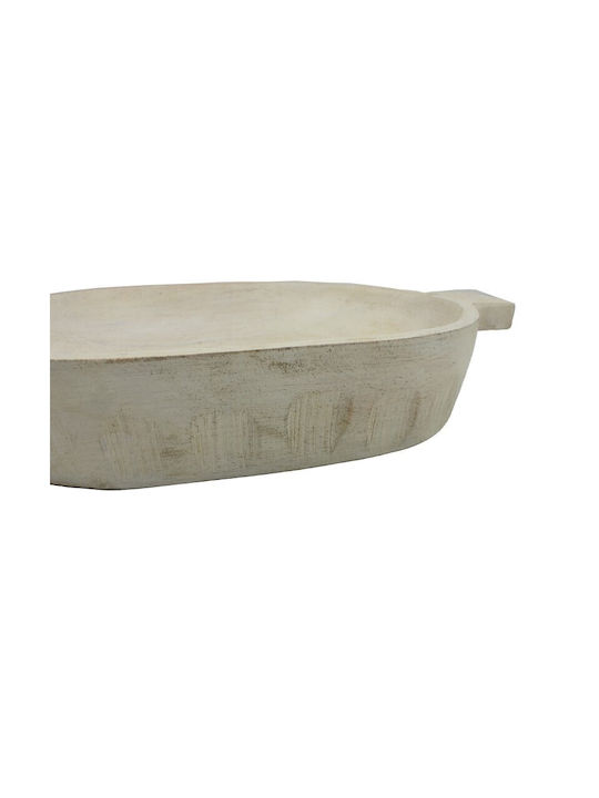 Nakaro Wood Купа за сервиране Овални Дърво Бял 45x25бр