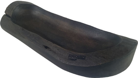 Nakaro Wood Serving Bowl Oval Wooden Black 50x21cm