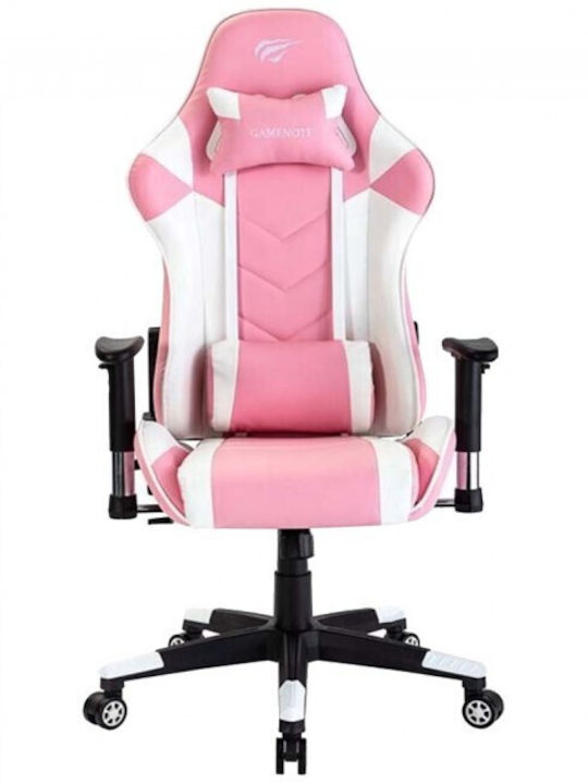 Havit GC932 Καρέκλα Gaming Δερματίνης με Ρυθμιζόμενα Μπράτσα Λευκό/Ροζ