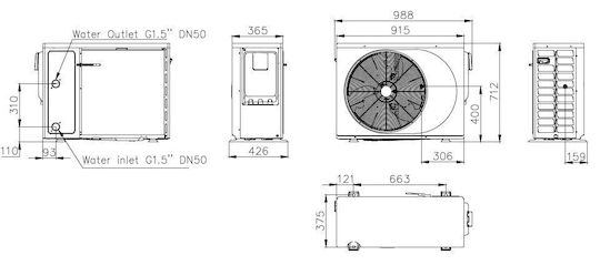 Midea Single-phase Pool Heat Pump 12kW