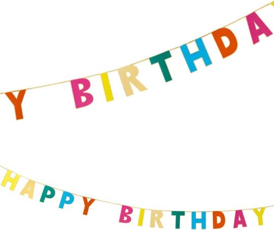Rainbow Happy Birthday Garland