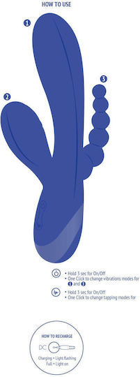 Scala Xocoon Triple Love Clitoral Vibrator 19cm Blue