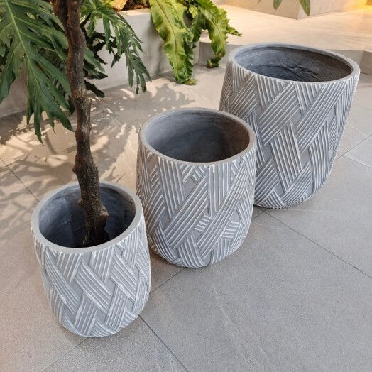 Harmony Pot Ceramic Grey 30x30x40cm.