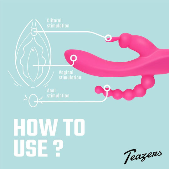 Teazers Doppelter Vibrator mit Fernbedienung 21cm Rosa