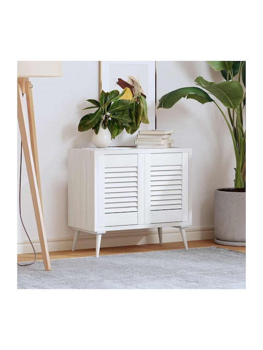 Vidaxl Cabinet Doors Louvred Design 2 Pieces White 39.5x29.5 Cm White
