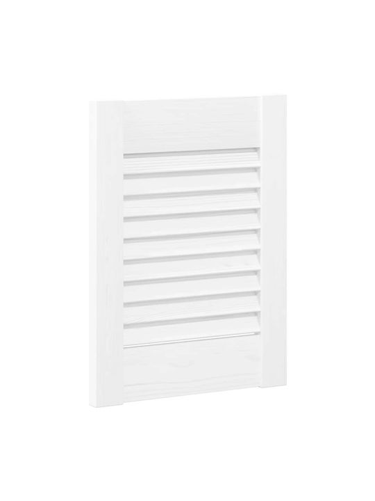 Vidaxl Cabinet Doors Louvred Design 2 Pieces White 39.5x29.5 Cm White