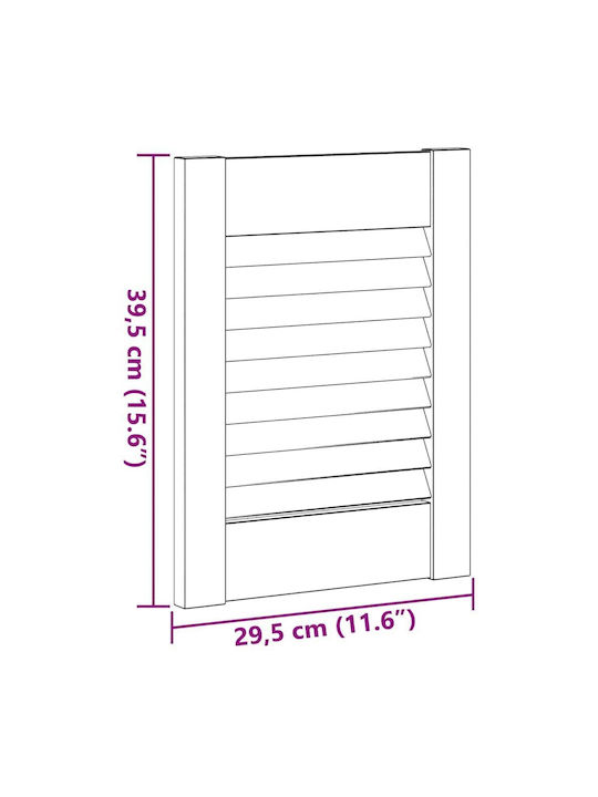 Vidaxl Cabinet Doors Louvred Design 2 Pieces White 39.5x29.5 Cm White