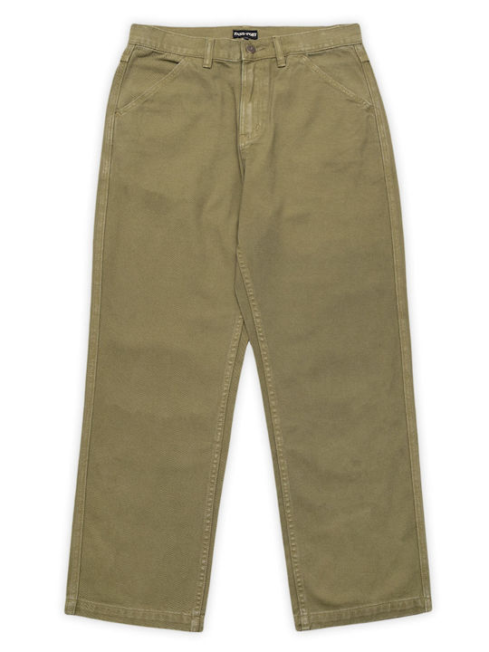 Men's Jeans Pants with Relaxed Straight Fit Olive